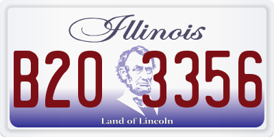 IL license plate B203356
