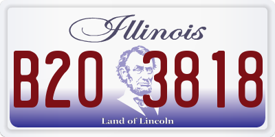 IL license plate B203818