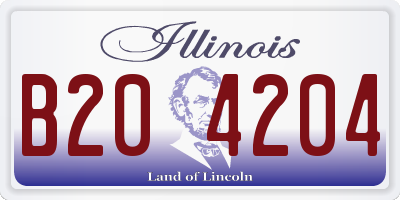 IL license plate B204204