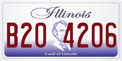 IL license plate B204206
