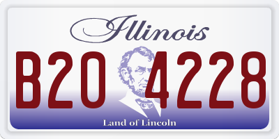 IL license plate B204228