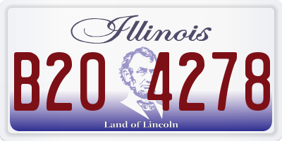 IL license plate B204278