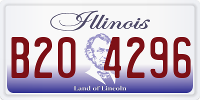 IL license plate B204296