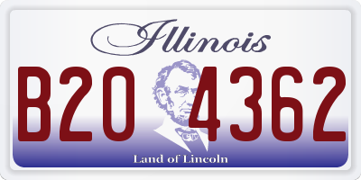 IL license plate B204362