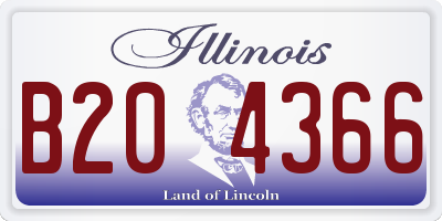 IL license plate B204366