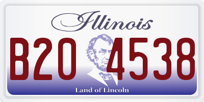 IL license plate B204538