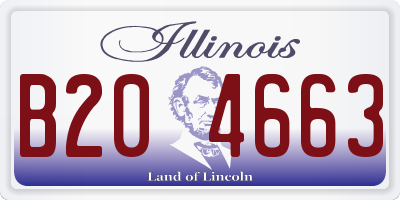 IL license plate B204663