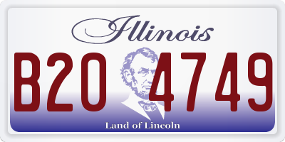 IL license plate B204749