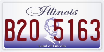 IL license plate B205163