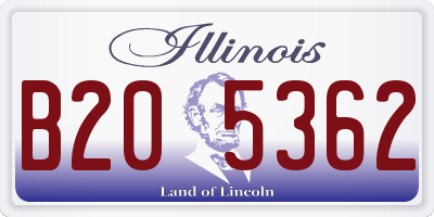 IL license plate B205362