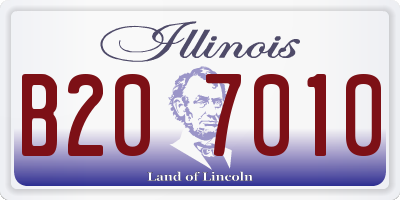 IL license plate B207010