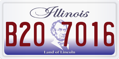 IL license plate B207016