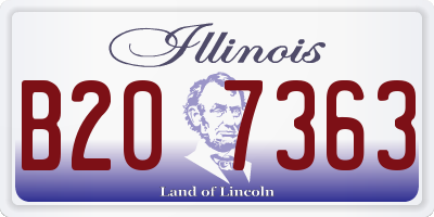 IL license plate B207363