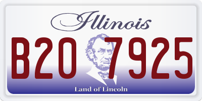 IL license plate B207925