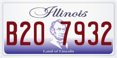 IL license plate B207932