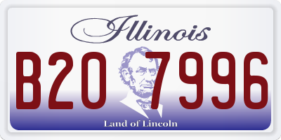 IL license plate B207996