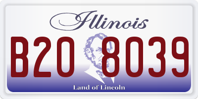 IL license plate B208039
