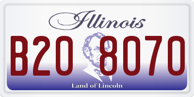 IL license plate B208070