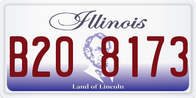 IL license plate B208173