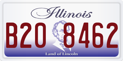 IL license plate B208462