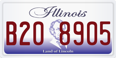 IL license plate B208905