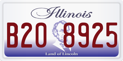 IL license plate B208925