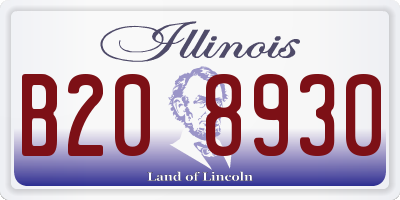 IL license plate B208930