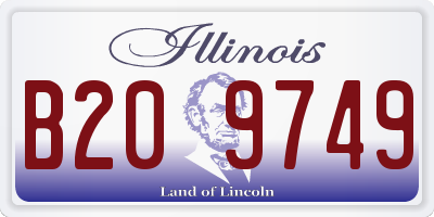 IL license plate B209749