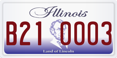 IL license plate B210003