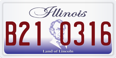 IL license plate B210316
