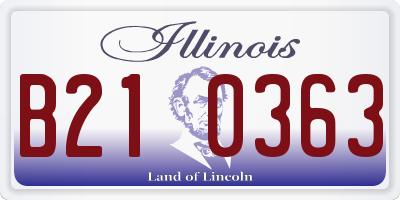 IL license plate B210363