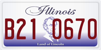 IL license plate B210670
