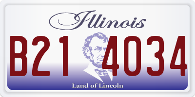 IL license plate B214034