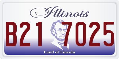 IL license plate B217025