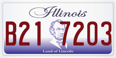 IL license plate B217203