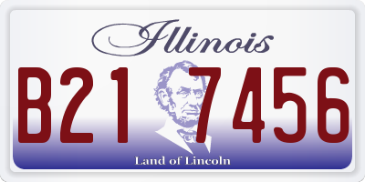 IL license plate B217456
