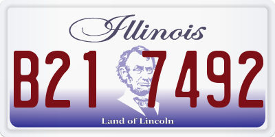 IL license plate B217492