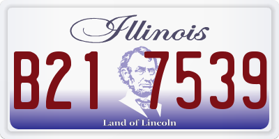 IL license plate B217539