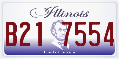 IL license plate B217554