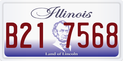 IL license plate B217568