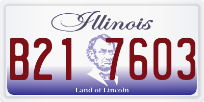 IL license plate B217603