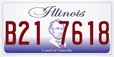 IL license plate B217618