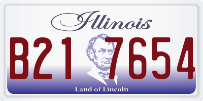 IL license plate B217654