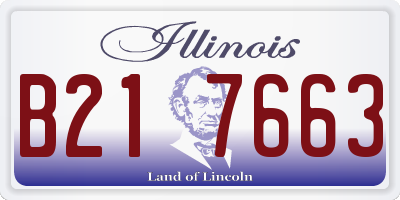 IL license plate B217663