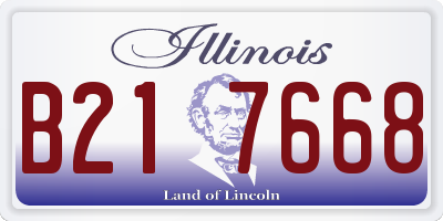 IL license plate B217668