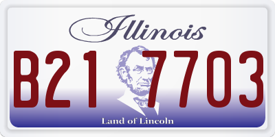 IL license plate B217703