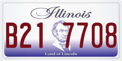 IL license plate B217708