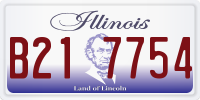 IL license plate B217754