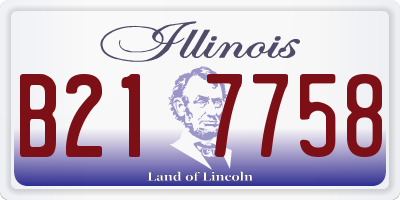 IL license plate B217758