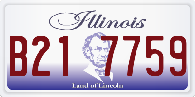 IL license plate B217759
